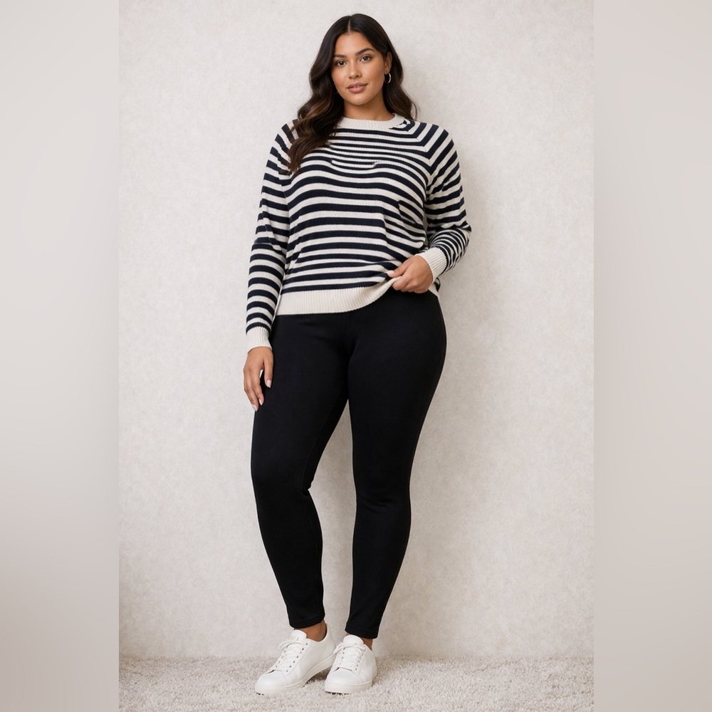 MAIE Black High Waist Pull-On Stretch Jeggings Women's Slim Fit Pants 34" Waist